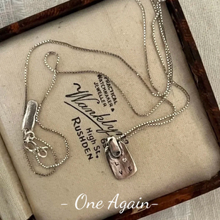 s925纯银韩版小众设计博主同款做旧项链mars25定制ins高级锁骨链