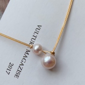 eva 子母天然珍珠项链精致通勤锁骨链双层chocker项圈 strepp同款