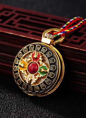 结缘嘎乌盒男女士楞严咒项链可打开装藏护身符挂件民族风饰品吊坠