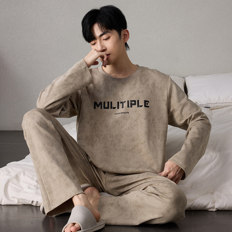 纯棉男士睡衣男款秋冬2025新款长袖长裤宽松家居服衣两件套装春秋