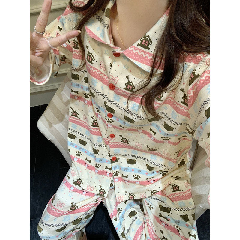 德绒磨毛睡衣女2025新款秋冬季高级感小众韩版保暖加厚家居服套装