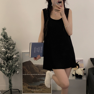 甜美可爱简约短裙睡衣家居服 莫代尔性感纯欲风带胸垫睡裙女士夏季
