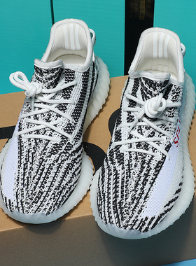 柏宜椰子鞋男350白斑马夏季透气男鞋跑步鞋运动鞋真爆莆田男潮鞋