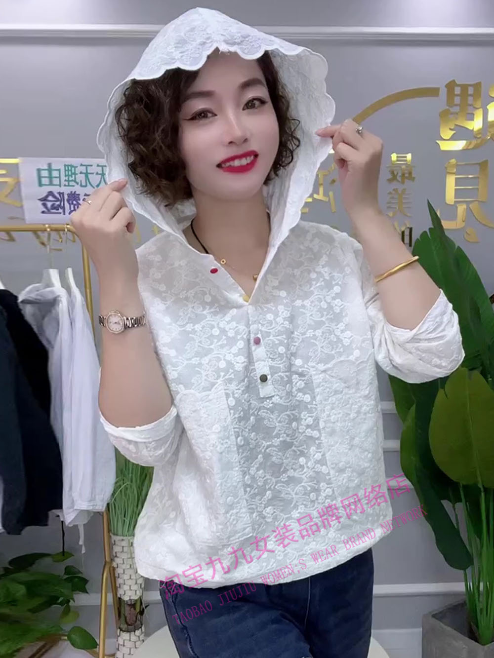 春季重工提花刺绣卫衣女士长袖