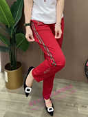 高腰百搭显瘦弹力哈伦小脚爆冰裤 夏季 女士韩版 冰丝刺绣休闲裤 薄款