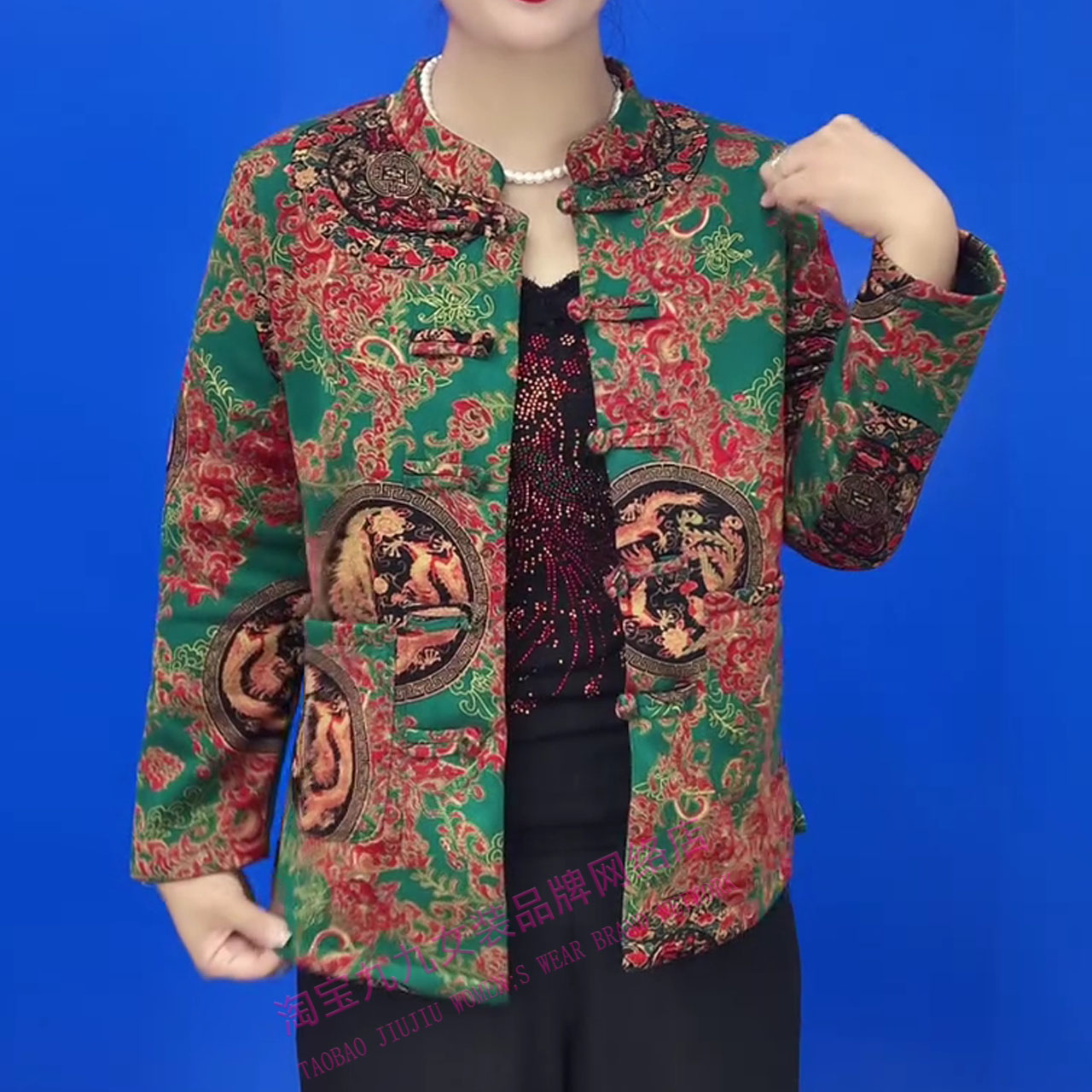 中老年女装加绒保暖打底衫复古