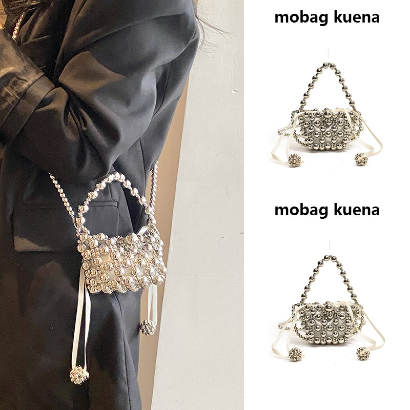 Mobag Kuena Gümüşü İnci Mini Çarpaz Çanta