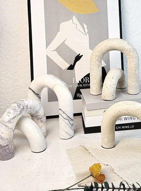 简约现代香雪梅拱门几何桌面样板房书房办公室软装高级感摆件饰品