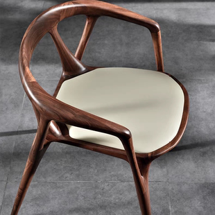 北美黑胡桃木餐椅Henge餐椅书椅艺术家具设计师家具