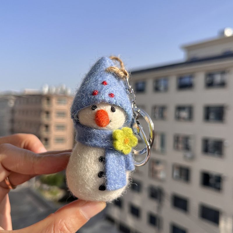 尼泊尔手工羊毛毡挂件可爱雪人书包包挂件小众玩偶汽车钥匙扣礼物