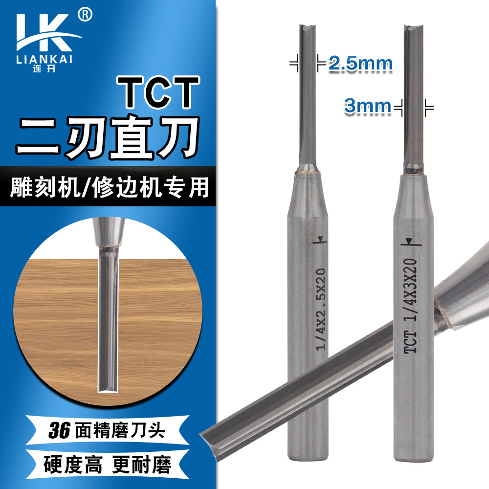 TCT木工刀修边机刀头专用直刀1/4开免拉手直角切割板材小锣机直刀图片