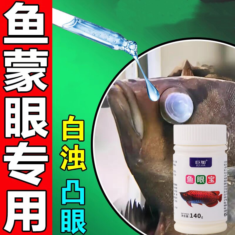 龙鱼蒙眼白眼地图鹦鹉鱼罗汉鱼蒙眼肿眼凸眼内寄寄生虫病观赏鱼药