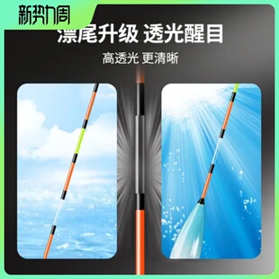 专攻防漂逆光水晶尾醒目浮漂强光高灵敏野钓纳米鲫鱼漂鲫鱼漂