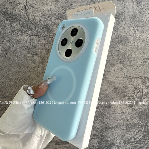 YOONIA适用OPPO磁吸findx8手机壳findx8pro液态硅胶果冻保护套全包ultra奶蓝findx8s+不褪色小众个性findx8s