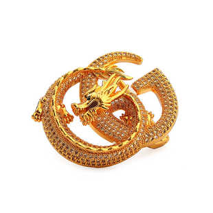 史蒂芬双G龙不锈钢24k包金裤 男士 腰带皮带扣头平滑扣单扣老鹰百搭