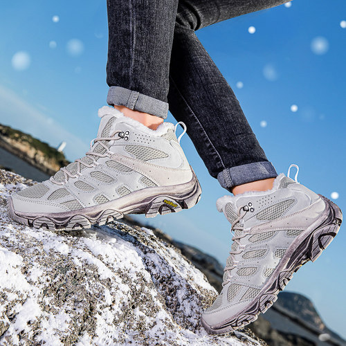 男女户外登山高帮加绒雪地靴