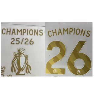 2026英超阿仙奴夺冠印号#26 CHAMPIONS金色英超卫冕热转印烫画