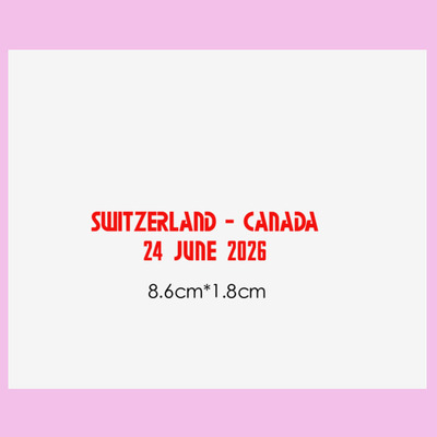 2026加拿大对阵瑞士对赛Canada Match Details热转印烫画印字