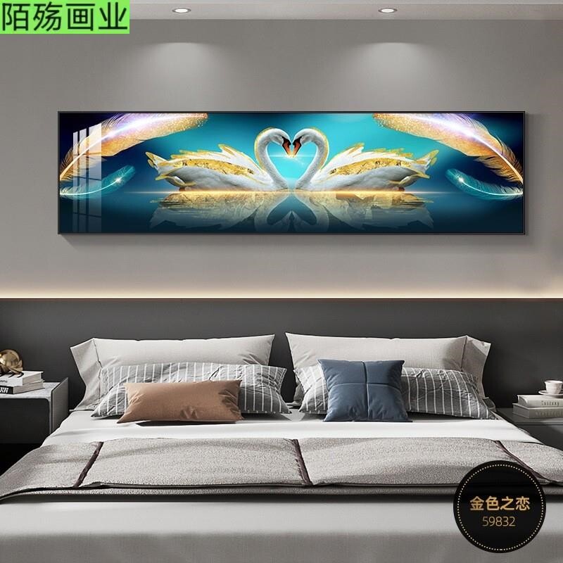 北欧风卧室装饰画新款现代简约主卧床头酒店背景墙壁画星空风挂画