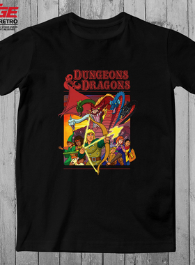 归乡历险记T恤复古动漫潮流龙与地下城D&D纯棉大码宽松潮牌体恤