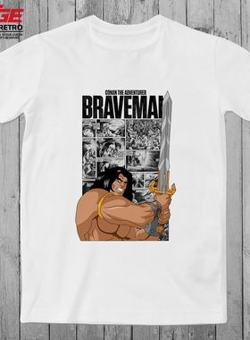 降魔勇士T恤Conan the Adventurer复古美式动漫潮流纯棉大码体恤