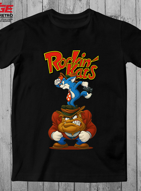 纽约大拳猫T恤FC红白机游戏Rockin Kats原创NES纯棉怀旧电竞体恤