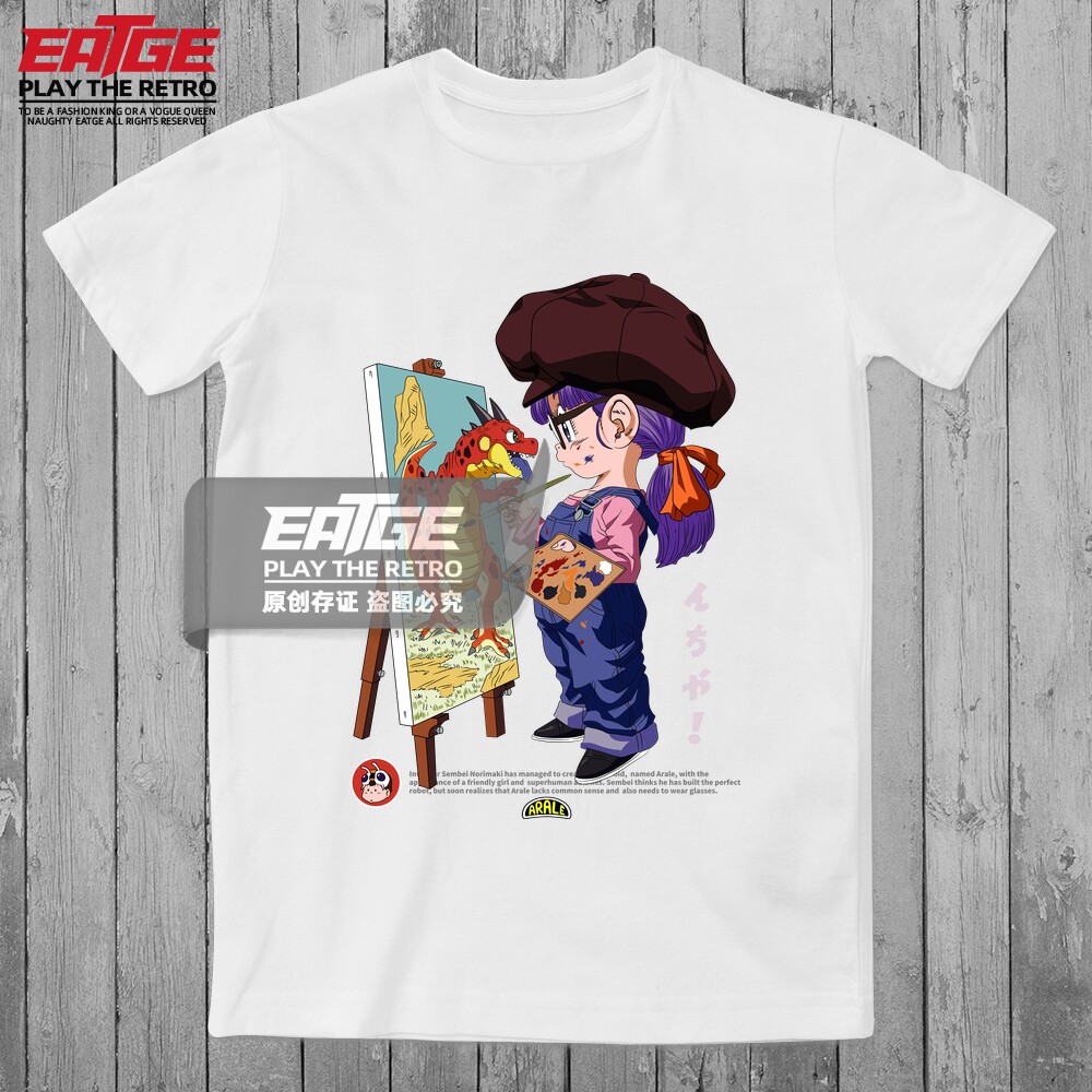 阿拉蕾画画T恤IQ博士怪博士与机器娃娃同人恶搞二创纯棉复古动漫