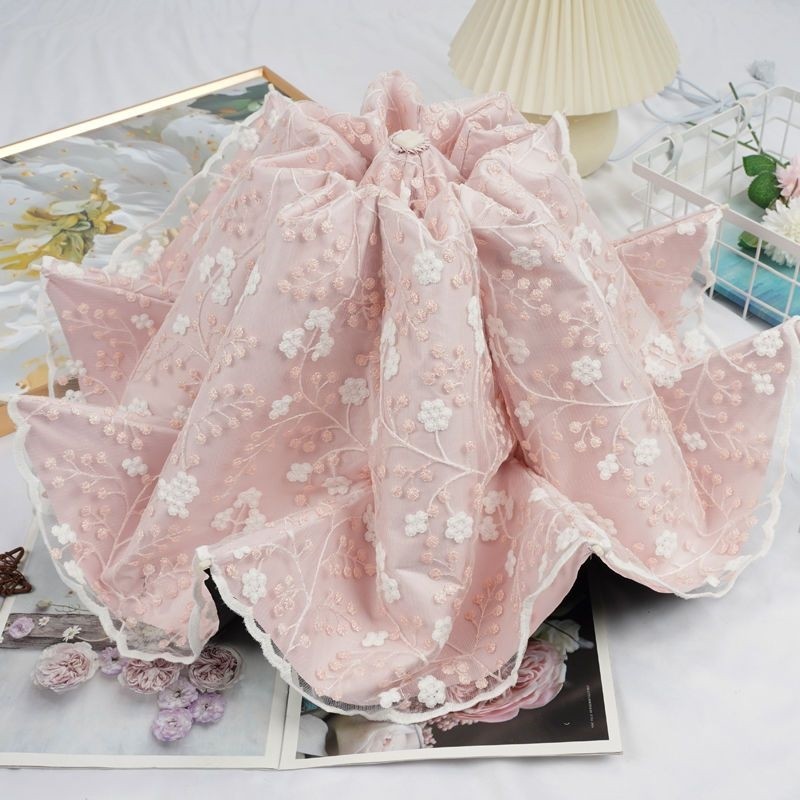 刺绣蕾丝太阳伞防晒防紫外线女士双层遮阳雨伞公主风晴雨三折伞