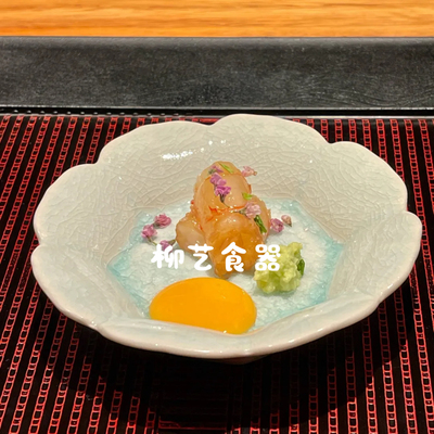 日本怀石会席板前料理陶瓷餐具小吃前菜碟刺身拼盘海胆鱼子酱盘子