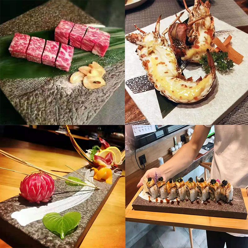 日本料理长条烤肉板创意餐寿司盘