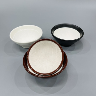 日式料理陶瓷碗带嘴碾磨碗磨芝麻酱汁小碗研磨碗