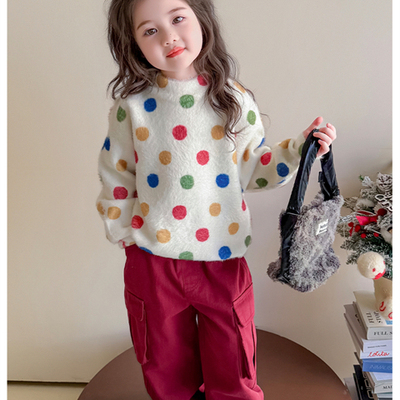 女童毛衣秋冬款2025新款女孩宝宝冬季针织打底衫内搭儿童冬装上衣