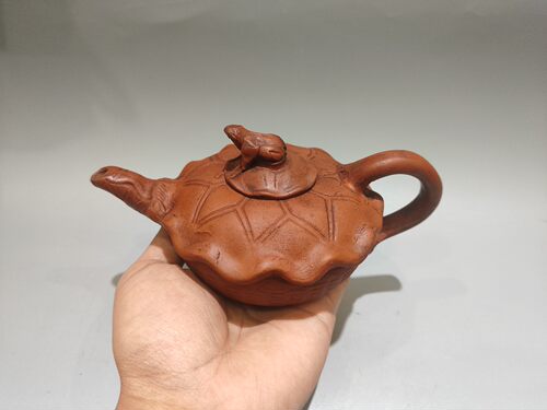 宜兴紫砂壶原矿紫泥名家手工紫砂壶荷叶青蛙壶中式功夫茶具泡茶壶