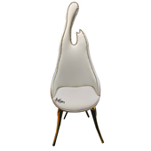 后现代轻奢纯铜猫椅高级感化妆椅家用创意设计师款 靠背真皮艺术椅