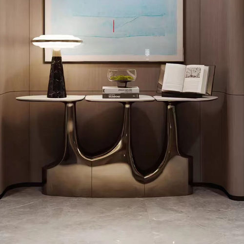 意式ZYCY轻奢金属置物台玄关台