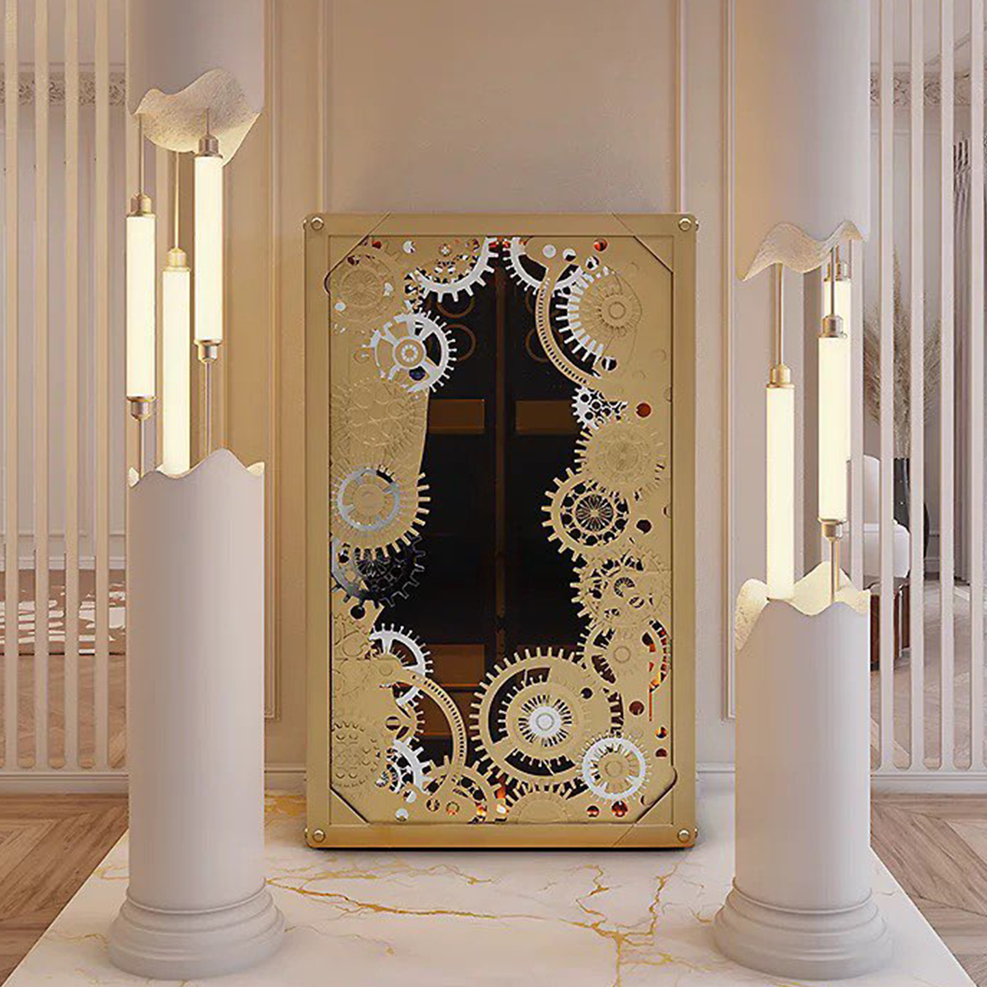 意式轻奢落地首饰柜艺术保险柜