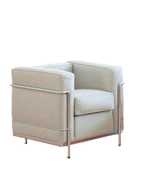 现代简约沙发真皮羽绒北欧设计师款LC23客厅家用酒店不锈钢单人椅