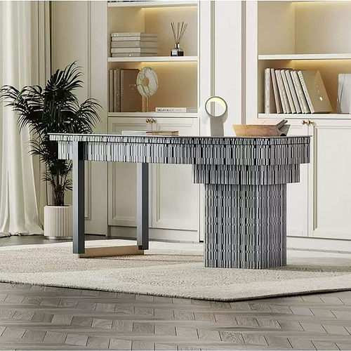 意式轻奢实木书桌现代创意办公桌