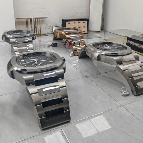 ZYCY轻奢创意仿真不锈钢手表茶几