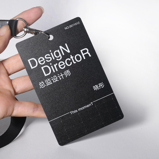 pvc工牌定制黑色磨砂胸牌员工工作证设计师摄影工作牌工作卡高级