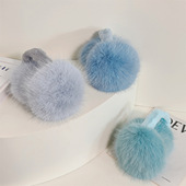 白色耳罩女冬季 可爱毛绒茸耳套防冻耳包保暖加厚兔毛护耳捂子