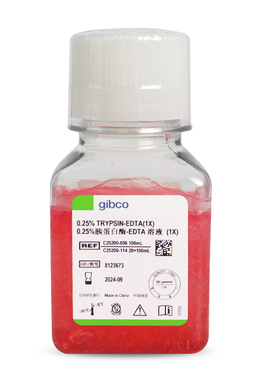 Gibco  C25200056   0.25%胰酶细胞消化液(含EDTA,含酚红)  100ml
