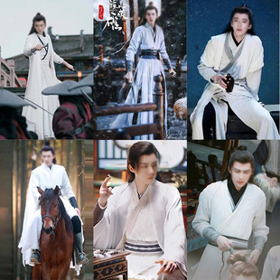 影视剧同款男汉服白色侠客公子剑客服