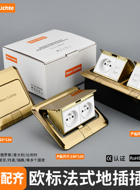 不锈钢金色欧规双位法式地插欧盟法国俄罗斯一位法标USB+Type-c