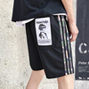 shorts man Five point pants Easy Casual pants black Three bars motion work clothes Cropped Trousers Korean Edition Trend summer