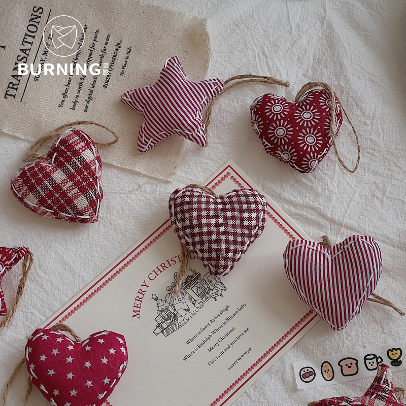 贝影圣诞韩系图案爱心星星挂件