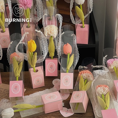 贝影透明pvc单支花盒蓄水管鲜花