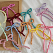 饰百搭蝴蝶结礼品包装 贝影 圣诞节糖果色系圆形银丝丝带圣诞树装