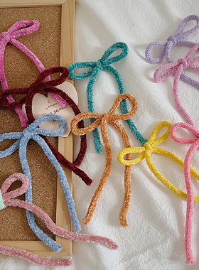 贝影 圣诞节糖果色系圆形银丝丝带圣诞树装饰百搭蝴蝶结礼品包装