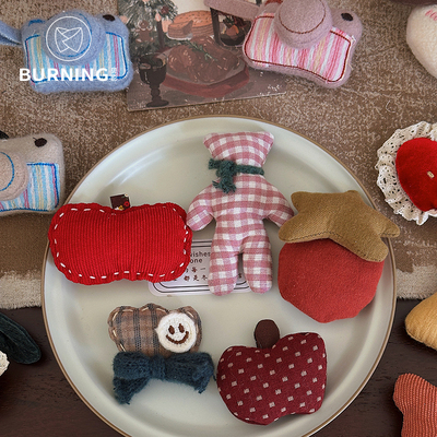 贝影 圣诞节布艺充棉新款玩偶挂件可爱小熊爱心配饰小挂件diy辅料